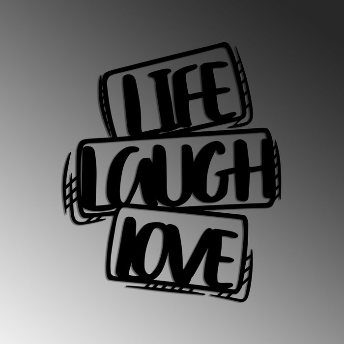 Wallity Life Laugh Love Escultura de Pared de Metal Negra Wallity Life Laugh Love Escultura de Pared de Metal Negra